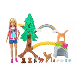 Boneca Barbie® Exploradora<BR>- Pink & Verde<BR>- 33x40x8cm<BR>- Mattel
