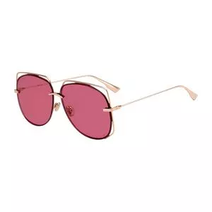 Óculos De Sol Arredondado<BR>- Dourado & Vermelho<BR>- Dior