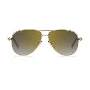 Óculos De Sol Aviador<BR>- Dourado & Amarelo<BR>- Jimmy Choo