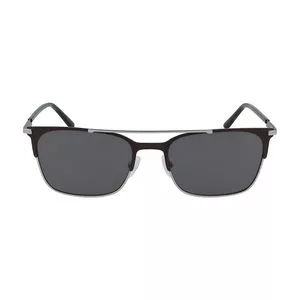 Óculos De Sol Retangular<BR>- Preto & Marrom Escuro<BR>- Calvin Klein