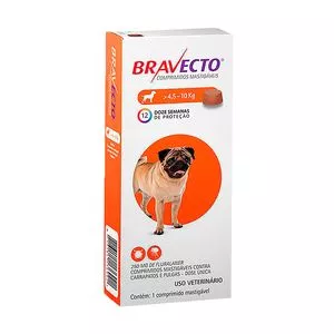 Bravecto 250mg<BR>- Uso Oral<BR>- 1 Comprimido<BR>- Bravecto