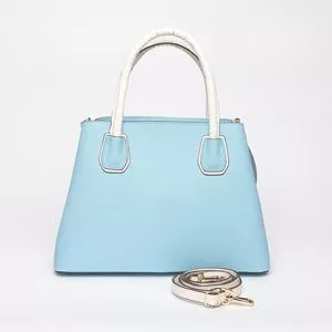 Bolsa Tote Lisa<BR>- Azul Claro & Off White<BR>- 23,5x32x12cm