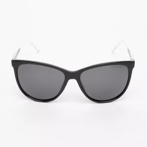 Óculos De Sol Arredondado<BR>- Preto<BR>- Polaroid