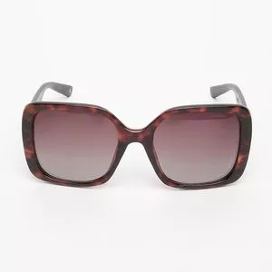 Óculos De Sol Quadrado<BR>- Marrom & Preto<BR>- Polaroid