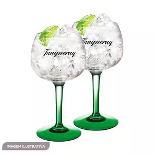 Jogo De Taças Para Gin Tanqueray<BR>- Incolor & Verde<BR>- 2Pçs<BR>- 600ml