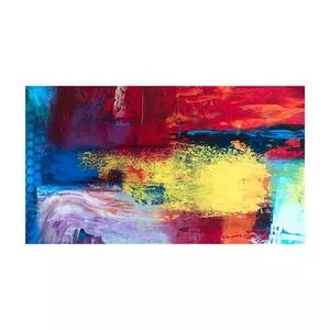 Quadro Abstrato<BR>- Vermelho & Azul Marinho<BR>- 55x100x3cm<BR>- Atelier Valverde