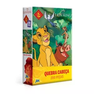 Quebra-Cabeça O Rei Leão®<BR>- Verde & Laranja<BR>- 200Pçs<BR>- Toyster