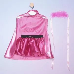 Kit De Capa Princess & Saia Evasê<BR>- Pink<BR>- 3Pçs<BR>- Masquerade