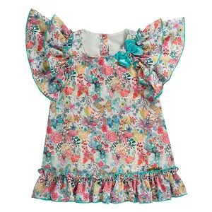 Vestido Infantil Floral<BR>- Off White & Rosa<BR>- Pinoti Baby & Kids