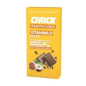 Tabletes Chock Sem Culpa Vitamina D<BR>- Avelã<BR>- 4 Unidades<BR>- Chock