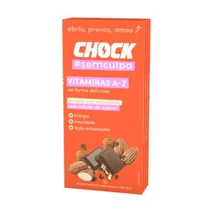 Tabletes Chock Sem Culpa Vitaminas A-Z<BR>- Amendoas<BR>- 4 Unidades<BR>- Chock