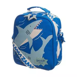 Lancheira Tubarão<BR>- Azul & Cinza<BR>- 23x20x8cm