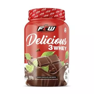 Delicious 3 Whey<BR>- Chocolate Com Menta<BR>- 900g<BR>- FTW