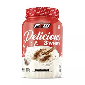 Delicious 3 Whey<BR>- Arroz Doce<BR>- 900g<BR>- FTW