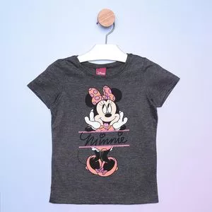 Blusa Infantil Minnie®<BR>- Cinza Escuro & Preta