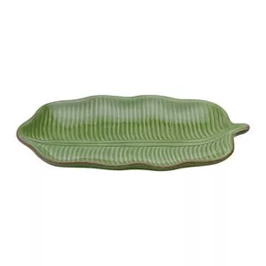 Folha Decorativa Banana Leaf<BR>- Verde Escuro<BR>- 3x25,5x15cm<BR>- Lyor