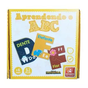 Aprendendo O ABC<BR>- Amarelo & Azul<BR>- 52Pçs<BR>- Brinc. De Crianca