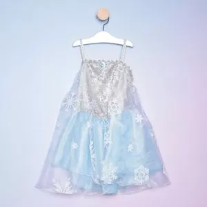 Fantasia De Princesa Ice<BR>- Azul & Prateada<BR>- Masquerade
