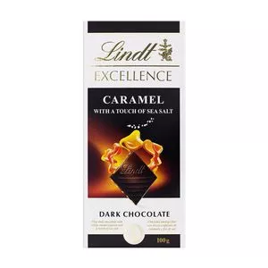 Chocolate Excellence Dark<BR>- Caramelo Com Flor De Sal<BR>- 100g<BR>- Lindt