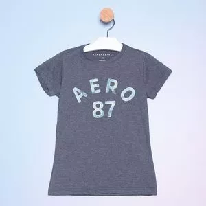 Camiseta Juvenil Aero 87<br /> - Azul Marinho & Azul Claro