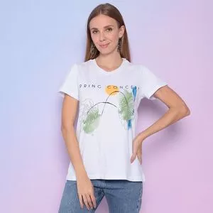 Camiseta Spring Concept<BR>- Branca & Verde