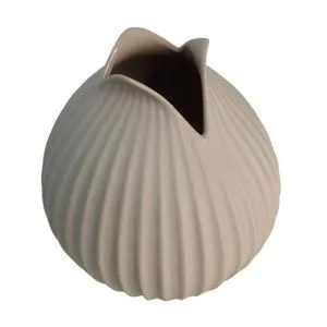 Vaso De Cerâmica Yoko Pequeno<br /> - Branco<br /> - 10,5cm<br /> - Cazachic