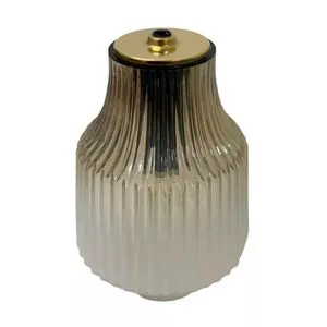 Luminária Texturizada Grande<BR>- Incolor & Âmbar<BR>- 27x15cm<BR>- Cazachic
