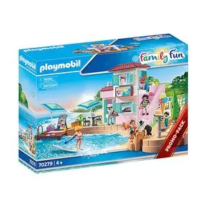 Playset Sorveteria A Beira-Mar<BR>- Azul & Azul Claro<BR>- 108Pçs<BR>- Sunny Brinquedos