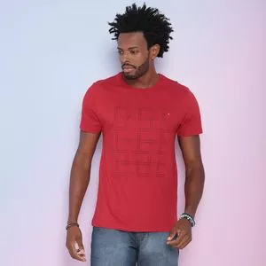 Camiseta Geométrica<BR>- Vermelha