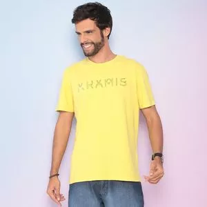 Camiseta Com Recortes<BR>- Amarela & Preta