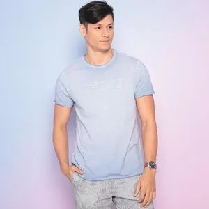 Camiseta Com Inscrições<BR>- Azul & Branca<BR>- SVK