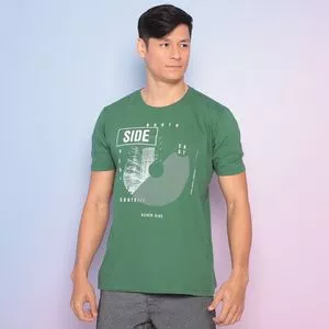 Camiseta North Side<BR>- Verde & Branca<BR>- Silverside