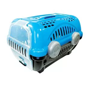 Caixa Para Transporte Pet Luxo<BR>- Azul & Preta<BR>- 22x57x39cm<BR>- Reval