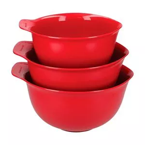 Jogo De Bowls<BR>- Vermelho<BR>- 3Pçs<BR>- Kitchen Aid