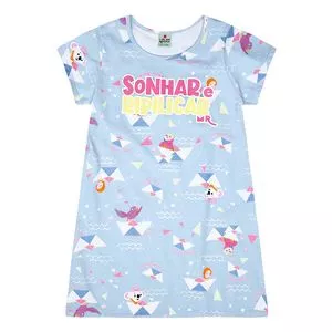 Camisola Infantil Sonhar & Ripilica<BR>- Azul Claro & Pink
