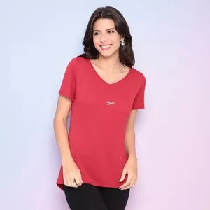 Camiseta Com Logo<BR>- Vermelha & Branca