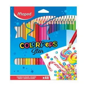 Caixa De Lápis De Cores Color Peps<BR>- 48 Cores<BR>- 2x18,5x19cm<BR>- Maped