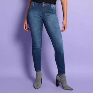 Calça Jeans Fátima Estonada<BR>- Azul Escuro<BR>- Colcci