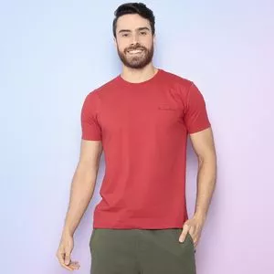 Camiseta Com Inscrição<BR>- Vermelha