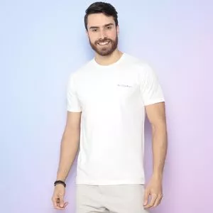 Camiseta Com Inscrição<BR>- Off White