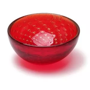 Bowl Tela<BR>- Vermelho & Ouro<BR>- 9xØ17cm<BR>- Cristais Cá d'Oro