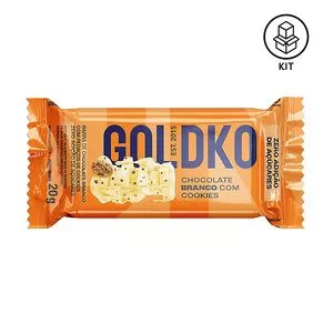 Chocolate Branco Com Cookies<BR>- 10 Unidades<BR>- GoldKo