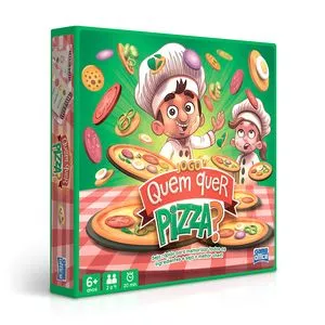 Jogo Quem Quer Pizza?<BR>- Verde & Vermelho<BR>- 77Pçs<BR>- Toyster