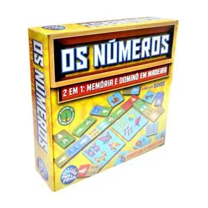 Os Números Domino & Memoria<BR>- Amarelo & Vermelho<BR>- 23x21x4,5cm<BR>- Reval