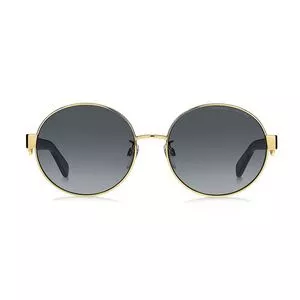 Óculos De Sol Redondo<BR>- Preto & Dourado<BR>- Marc Jacobs