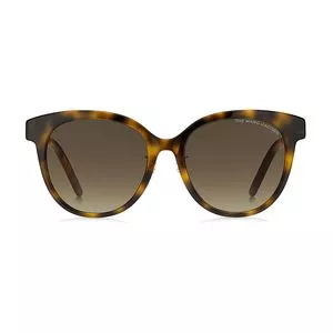 Óculos De Sol Arredondado<BR>- Marrom Escuro & Bege<BR>- Marc Jacobs