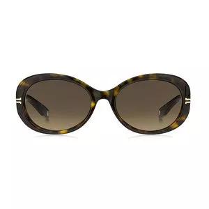 Óculos De Sol Arredondado<BR>- Marrom Escuro & Bege<BR>- Marc Jacobs