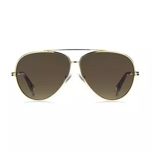 Óculos De Sol Aviador<BR>- Marrom Escuro & Dourado<BR>- Marc Jacobs