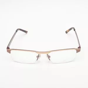 Armação Retangular Para Óculos De Grau<BR>- Dourada & Bordô<BR>- Colcci