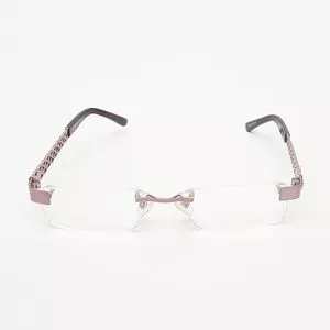 Armação Retangular Para Óculos De Grau<BR>- Roxa<BR>- Colcci